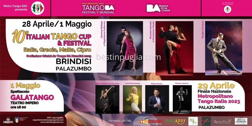10&deg; ITALIAN TANGO CUP &amp; FESTIVAL 2023 - Brindisi - FINALE NAZIONALE METROPOLITANO TANGO ITALIA 2023