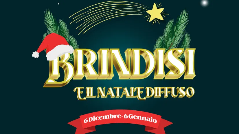 Weihnachten Brindisi, Plakat von Brindisi-Veranstaltungen und weit verbreitetem Weihnachten