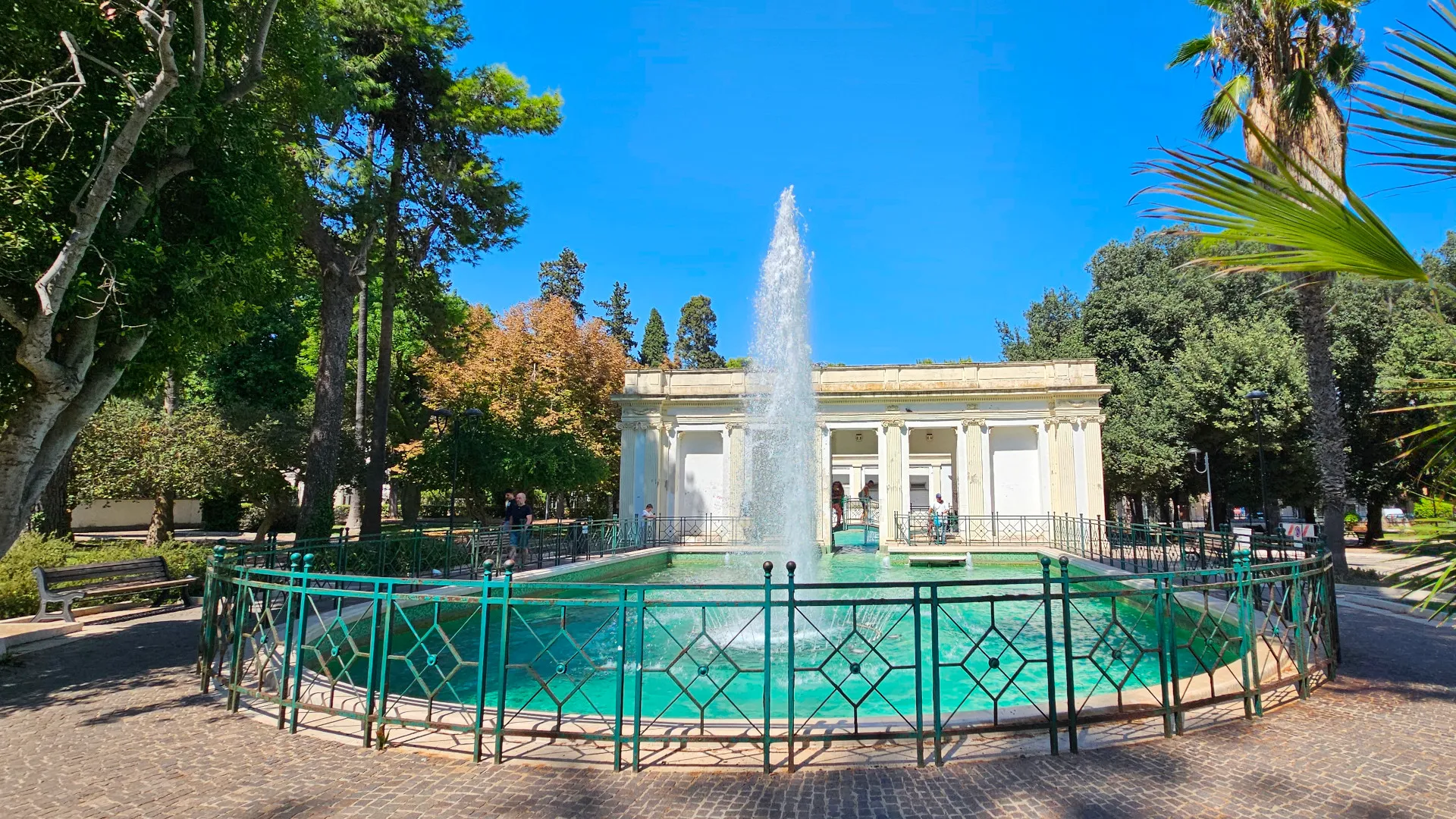 Lecce, fountain at the Giuseppe Garibaldi public gardens