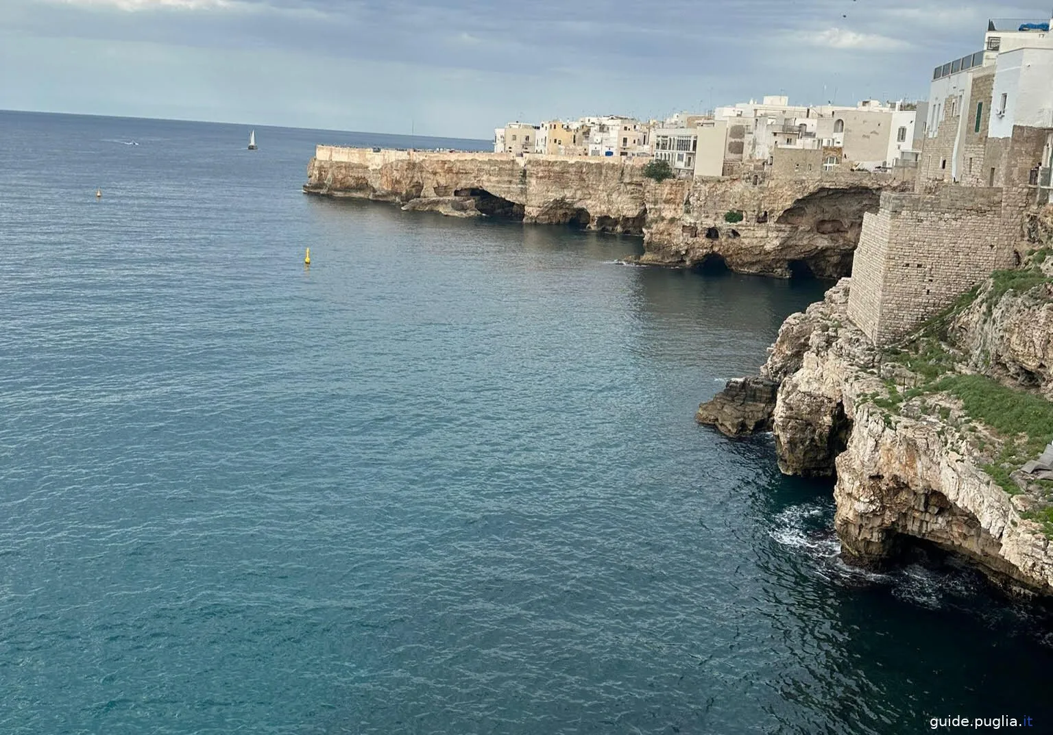 polignano, cliff on the sea, city of domenico modugno