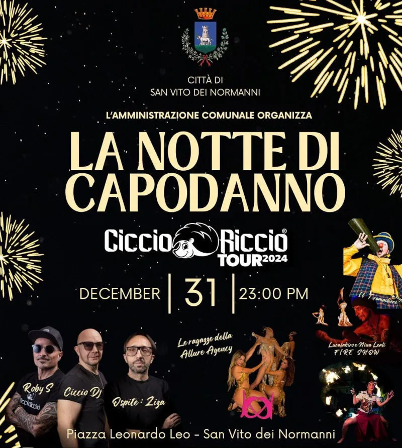 Silvester auf dem Platz von San Vito dei Normanni mit Musik und Spaß