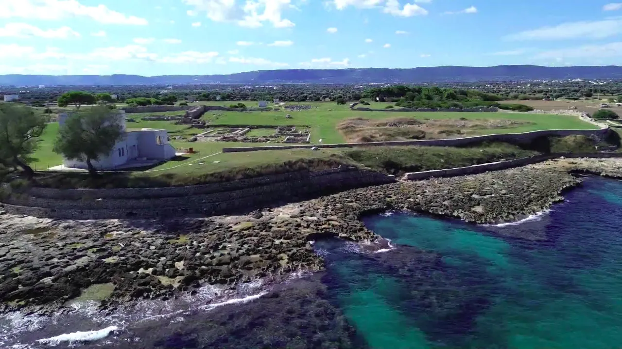 Egnazia, excavations of the Messapian city seen from the sea