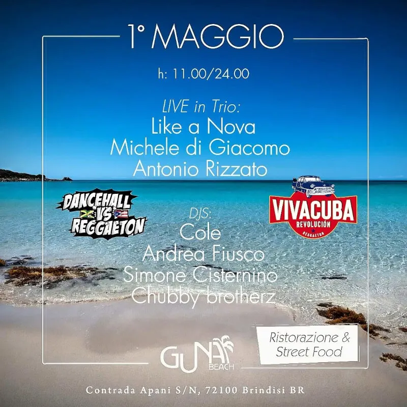 Primo Maggio on the Beach 2025 al Guna Beach di Apani | Torre Guaceto (Brindisi)