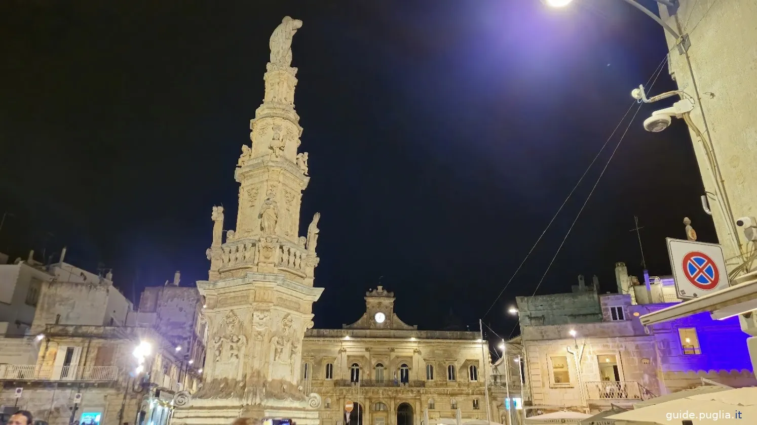 column of san oronzo, patron saint, liberty square, ostuni